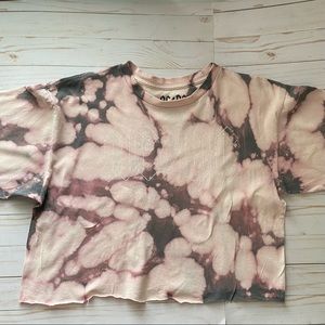 Tie-Dyed ACDC Distressed Tshirt Sz L